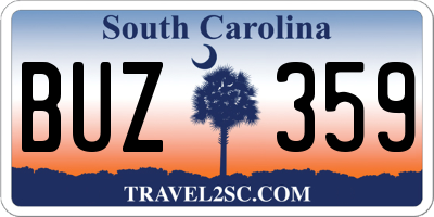 SC license plate BUZ359