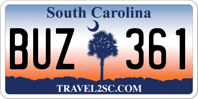 SC license plate BUZ361