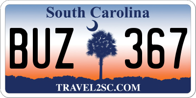 SC license plate BUZ367