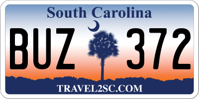 SC license plate BUZ372