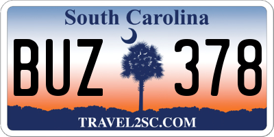 SC license plate BUZ378