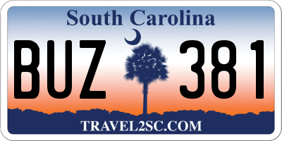 SC license plate BUZ381