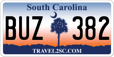 SC license plate BUZ382