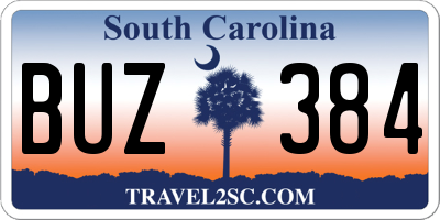 SC license plate BUZ384
