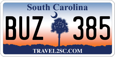 SC license plate BUZ385