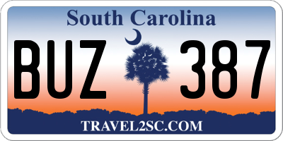 SC license plate BUZ387