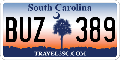 SC license plate BUZ389