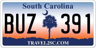 SC license plate BUZ391