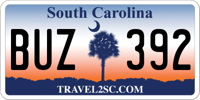 SC license plate BUZ392