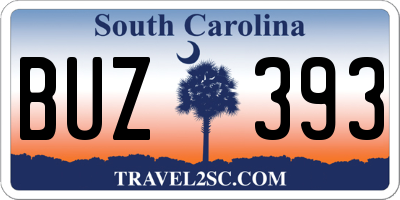 SC license plate BUZ393