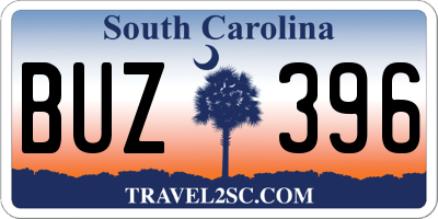 SC license plate BUZ396