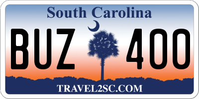 SC license plate BUZ400