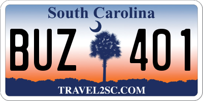 SC license plate BUZ401