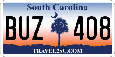 SC license plate BUZ408