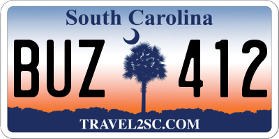 SC license plate BUZ412