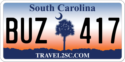 SC license plate BUZ417