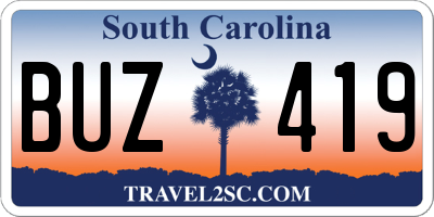SC license plate BUZ419