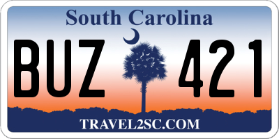 SC license plate BUZ421