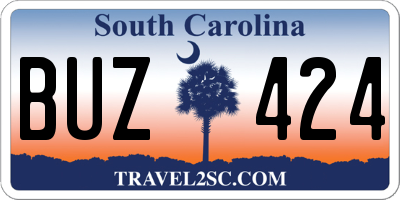 SC license plate BUZ424