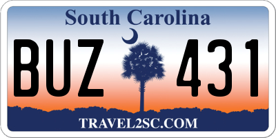 SC license plate BUZ431