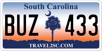 SC license plate BUZ433