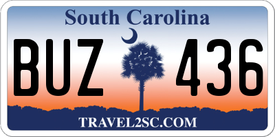 SC license plate BUZ436