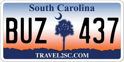 SC license plate BUZ437