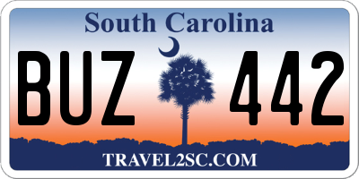 SC license plate BUZ442