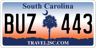 SC license plate BUZ443