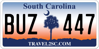 SC license plate BUZ447