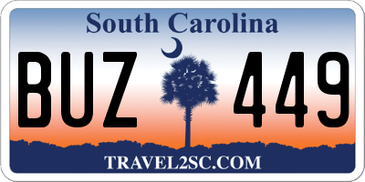 SC license plate BUZ449