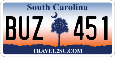 SC license plate BUZ451