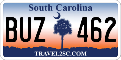 SC license plate BUZ462