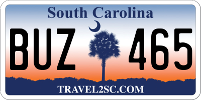 SC license plate BUZ465