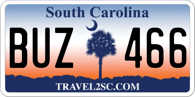 SC license plate BUZ466