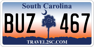 SC license plate BUZ467