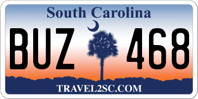 SC license plate BUZ468