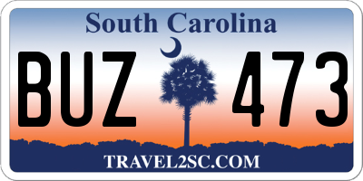 SC license plate BUZ473