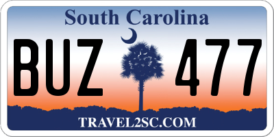 SC license plate BUZ477