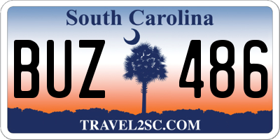 SC license plate BUZ486