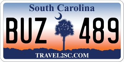 SC license plate BUZ489