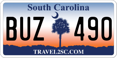 SC license plate BUZ490
