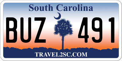 SC license plate BUZ491