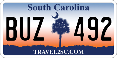 SC license plate BUZ492
