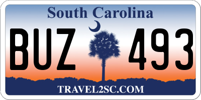 SC license plate BUZ493