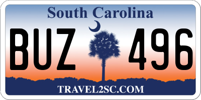 SC license plate BUZ496