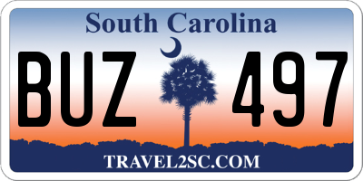 SC license plate BUZ497
