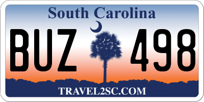 SC license plate BUZ498