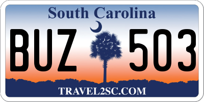 SC license plate BUZ503
