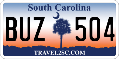 SC license plate BUZ504